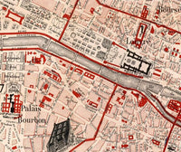 Old Map of Paris Guide 1892 Vintage Map | Vintage Map Wall Art Print