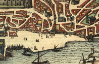 Old Map of Lisbon 1598 Lisboa Portugal Vintage MAp | Vintage Map Wall Art Print