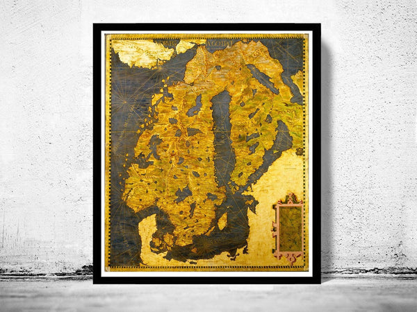 Old Map of Norway Sweden Scandinavia Antique Norwegen 1565  | Vintage Map Wall Art Print