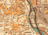 Old Map of Zurich Switzerland 1890 Vintage Map | Vintage Map Wall Art Print