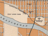 Old Map of Edmonton Canada 1915 Vintage Map | Vintage Map Wall Art Print