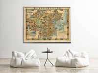 Old Map of China 1931 Vintage Map | Vintage Map Wall Art Print