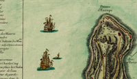 Old Map of Gibraltar Spain 1727  | Vintage Map Wall Art Print