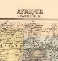 Old Map of South Africa 1892 Africa du Sud  | Vintage Map Wall Art Print