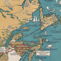 Old Map of Canada Antique North America 1936 Vintage Map | Vintage Map Wall Art Print