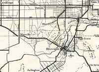 Old Map of Los Angeles 1926 Vintage Map | Vintage Map Wall Art Print