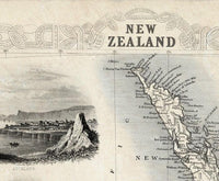 Vintage Map of New Zealand, Old map 1851  | Vintage Map Wall Art Print