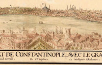 Old map of Istanbul Panoramic View 1686 Vintage Gravure | Vintage Map Wall Art Print