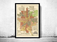 Old map of San Antonio Texas 1924  | Vintage Map Wall Art Print