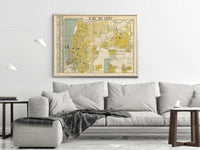 Old Map of Tel Aviv Jaffa Israel Vintage Map | Vintage Map Wall Art Print