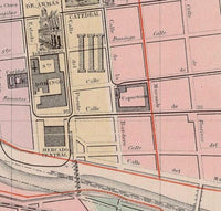 Old Map of Santiago de Chile 1875 Vintage Map | Vintage Map Wall Art Print