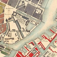 Old Map of Copenhagen Denmark 1853 Vintage Map | Vintage Map Wall Art Print