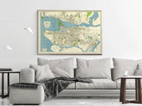 Old Map of Vancouver British Columbia Canada Vancouver BC Map Vintage Map | Vintage Map Wall Art Print | Large Map Print