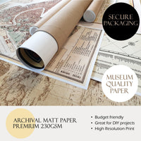 Old Map of Tunisie Tunisia 1912 Vintage Map | Vintage Map Wall Art Print