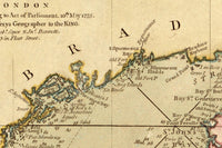 Old Map of Newfoundland Canada 1755 Vintage Map | Vintage Map Wall Art Print