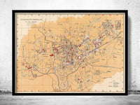 Old Map of Clermont Ferrand 1933 France Vintage Map | Vintage Map Wall Art Print