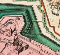 Old Map of Leipzig with gravures , Germany Deutshland 1735 | Vintage Map Wall Art Print