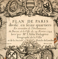 Old Map of Paris 1744 Vintage Map of Paris  | Vintage Map Wall Art Print