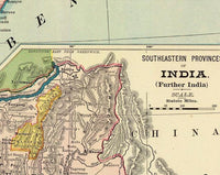 Old Map of India 1897 Vintage Map of India | Vintage Map Wall Art Print