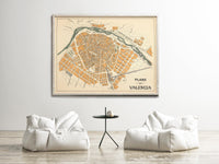 Old Map of Valencia 1905 Spain Vintage Map Valencia | Vintage Map Wall Art Print