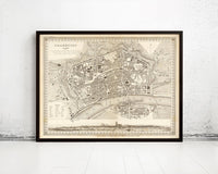 Old Map of Frankfurt Germany 1845 Vintage Map | Vintage Map Wall Art Print