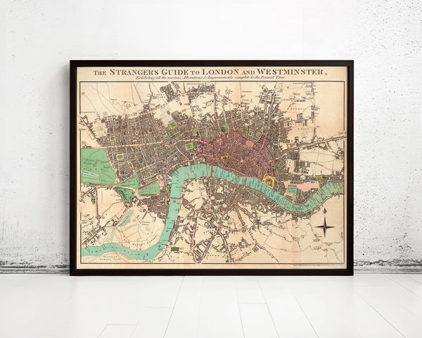 Old Map of London Map 1806 Vintage Map | Vintage Map Wall Art Print
