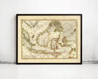 Old Map of Indonesia 1771  | Vintage Map Wall Art Print