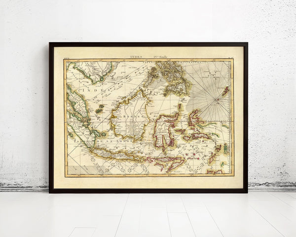 Old Map of Indonesia 1771  | Vintage Map Wall Art Print