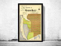Old Map of Coos Bay Oregon 1906 Vintage Map | Vintage Map Wall Art Print