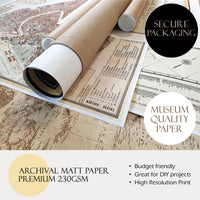 Magnificient World History Timeline 1881 Adams' Synchronological Chart | world History Timeline Print | Timeline of the World Poster