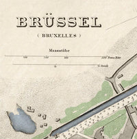 Old Map of Brussels Belgium 1860 Vintage Map | Vintage Map Wall Art Print