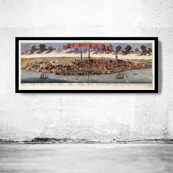 Old Map of Riga 1740 Latvia Vintage Map | Vintage Map Wall Art Print