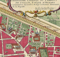 Old Map of Orleans France 1700 Vintage Map | Vintage Map Wall Art Print
