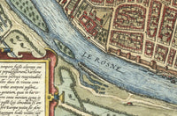 Old Map of Lyon France 1593 Vintage Map of Lyon | Vintage Map Wall Art Print