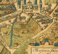 Old Map of Cambridge 1574 England Vintage Map | Vintage Map Wall Art Print