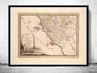 Old Map of Tuscany Toscana Italy 1791 Vintage Map | Vintage Map Wall Art Print