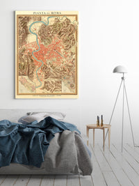 Old Map of Rome Italy 1910 Vintage Map | Vintage Map Wall Art Print