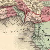 Old Map of Africa Continent 1864 Vintage Map | World Map Gift World Map Print | World Map Wall Art