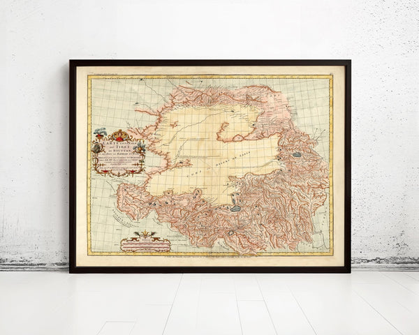 Old Map of Tibet 1737 China Vintage Map | Vintage Map Wall Art Print