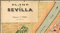 Old Map of Seville Sevilla Spain 1904 Vintage Map | Vintage Map Wall Art Print