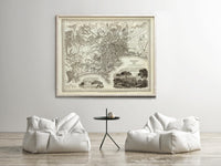 Old Map of Napoli Naples Italy 1845 Vintage Map | Vintage Map Wall Art Print