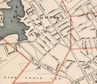 Old Map of Lynn 1891 Massachusetts  | Vintage Map Wall Art Print