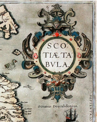 Old Map of Scotland 1602 Sea Monsters Vintage Map of Scotland | Vintage Map Wall Art Print
