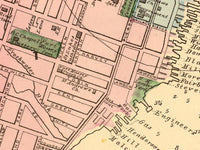 Old Map of Halifax Nova Scotia Canada 1878  | Vintage Map Wall Art Print
