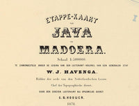 Old Map of Java and Madura Islands Indonesia 1878 Vintage Map | Vintage Map Wall Art Print