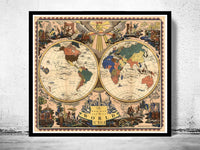 Old Map of The World 1928 Vintage Map | World Map Gift World Map Print | Vintage World Map | World Map Wall Art | Large Map Print