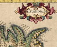Old Map of Iceland Islandia 1606 Vintage Map | Vintage Map Wall Art Print