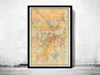 Old Map of Sydney and Suburbs 1903 Australia Vintage Map | Vintage Map Wall Art Print