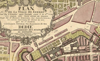 Old Map of Rennes  France 1726 Vintage Map | Vintage Map Wall Art Print