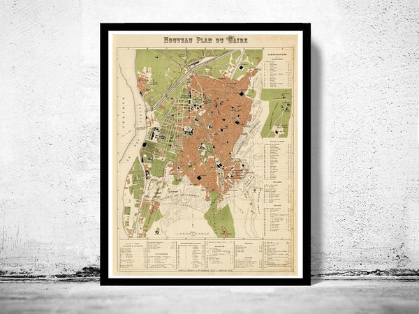 Old Map of Cairo 1886 Egypt Vintage Map | Vintage Map Wall Art Print